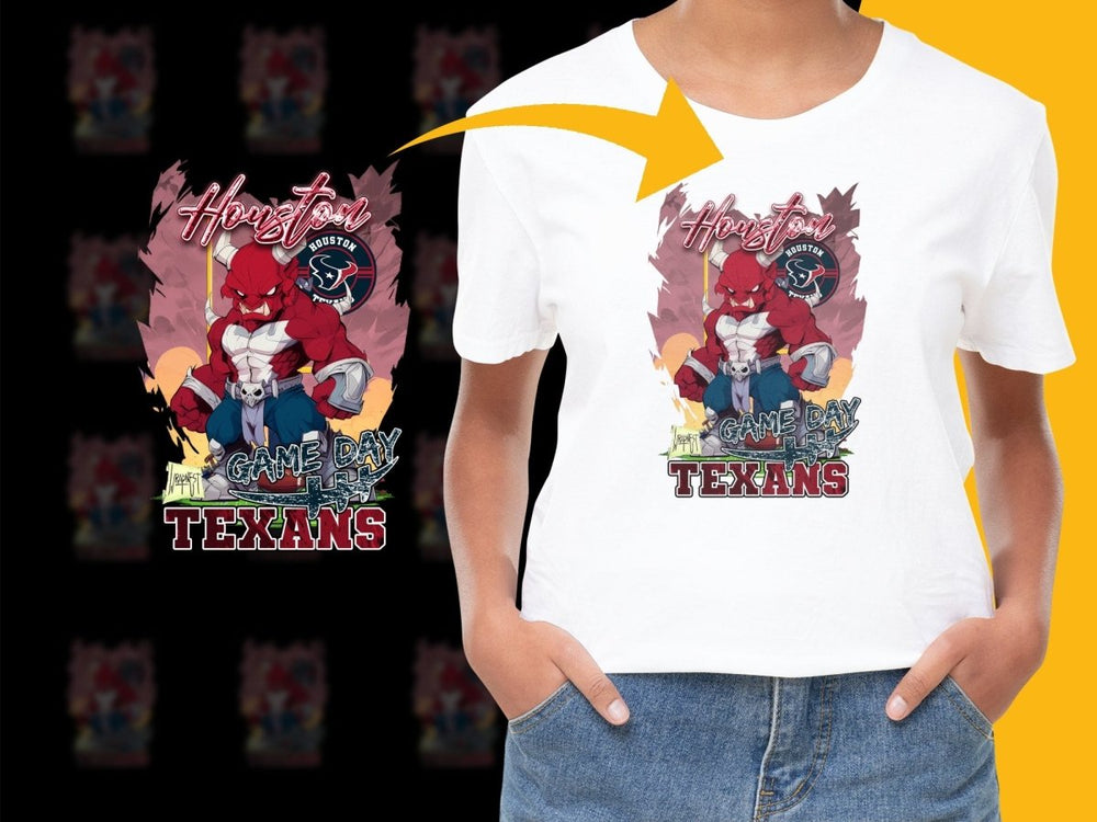 Houston Texans Game Day Cartoon Bull Character PNG File - Teepew