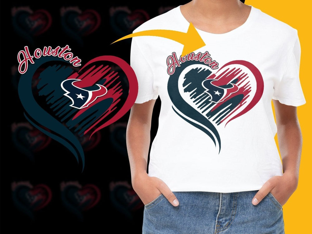 Houston Texans Heart Design Graphic Print PNG File - Teepew