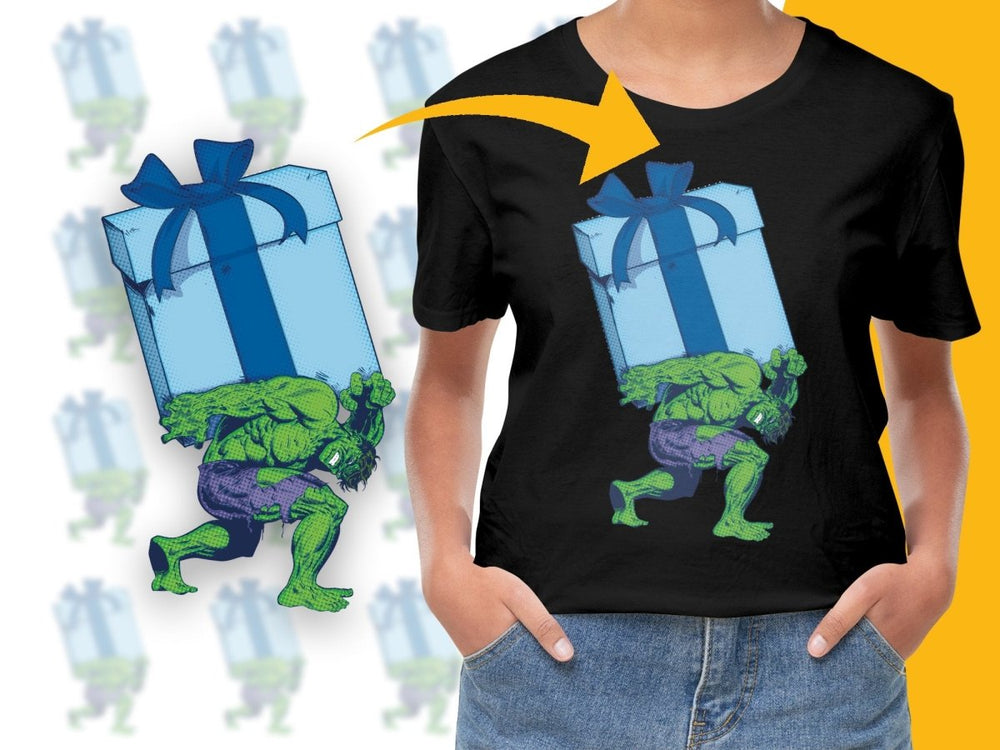 Hulk Carrying Gift Box Design Christmas PNG File - Teepew