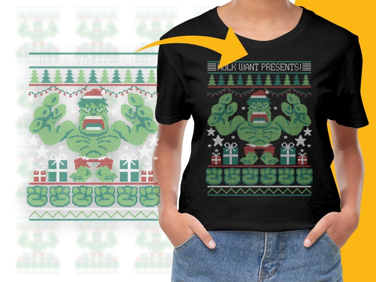 Hulk Ugly Xmas Sweater Style Holiday PNG File - Teepew