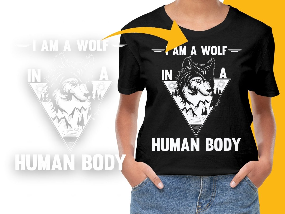 I Am A Wolf In A Human Body Graphic PNG File - Teepew