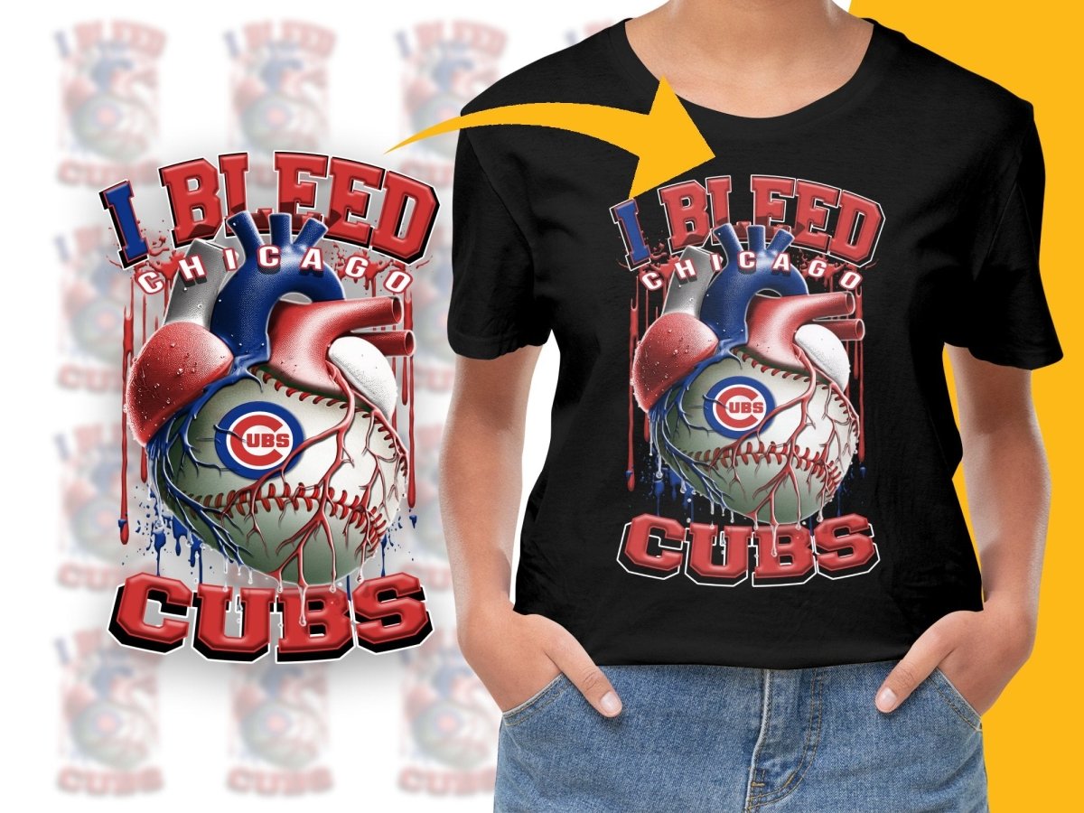 I Bleed For Chicago Cubs Baseball PNG File - Teepew