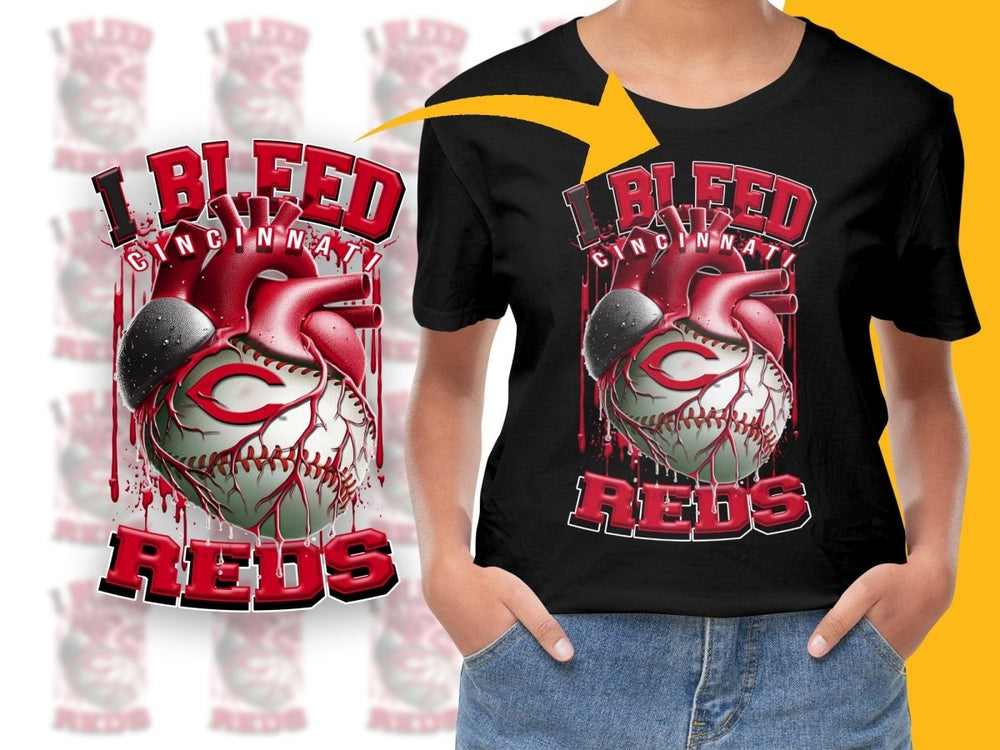 I Bleed For Cincinnati Reds Baseball PNG File - Teepew