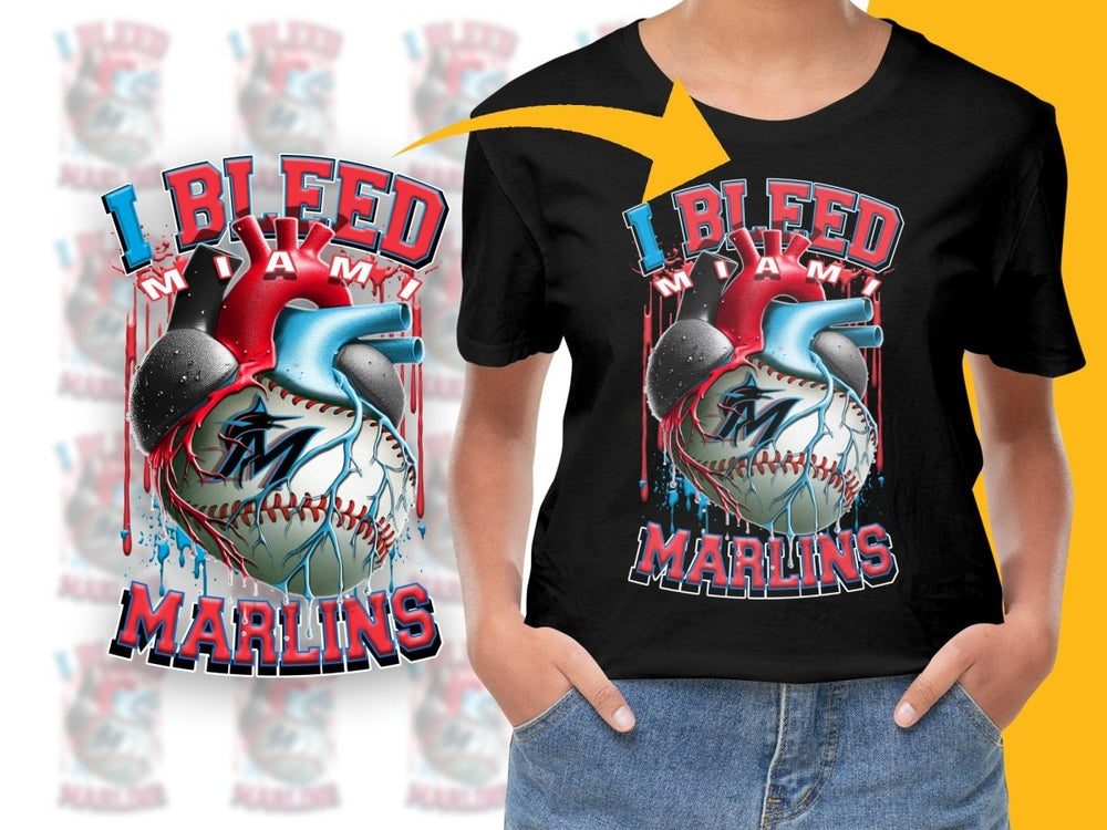 I Bleed For Miami Marlins Baseball PNG File - Teepew