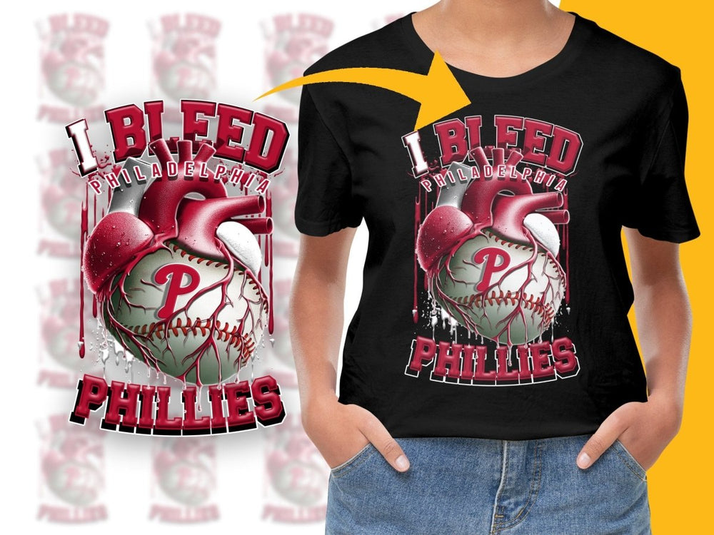 I Bleed For Philadelphia Phillies Baseball PNG File - Teepew