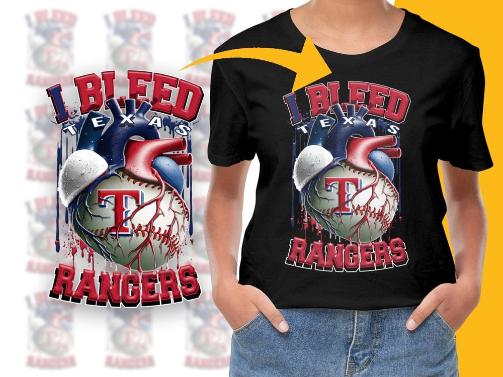 I Bleed For Texas Rangers Baseball PNG File - Teepew