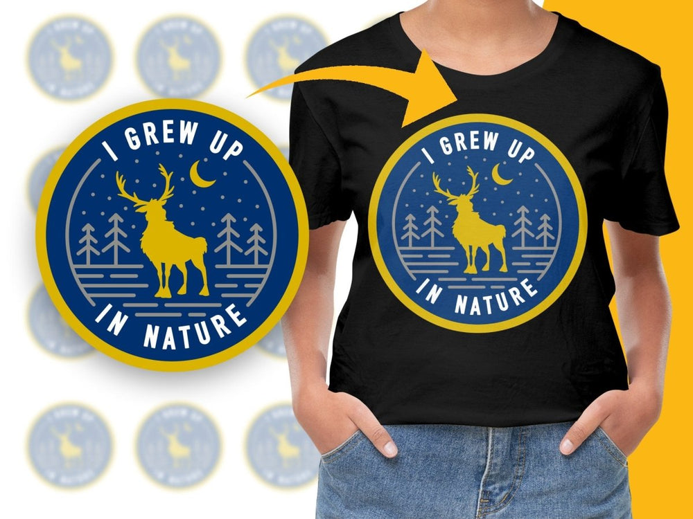 I Grew Up In Nature Christmas Themed Elk PNG File - Teepew