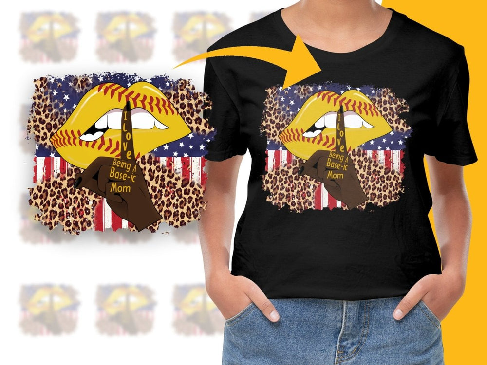 I Love Being a Base - ic Mom Baseball Lips PNG File - Teepew