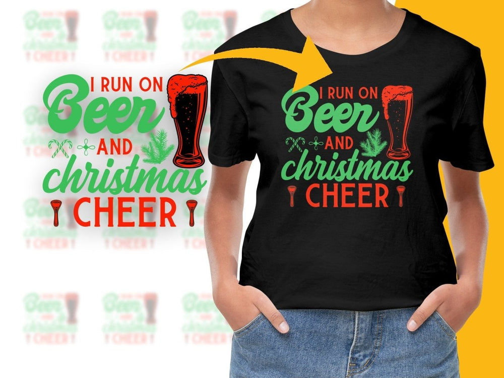 I Run on Beer and Christmas Cheer PNG File - Teepew