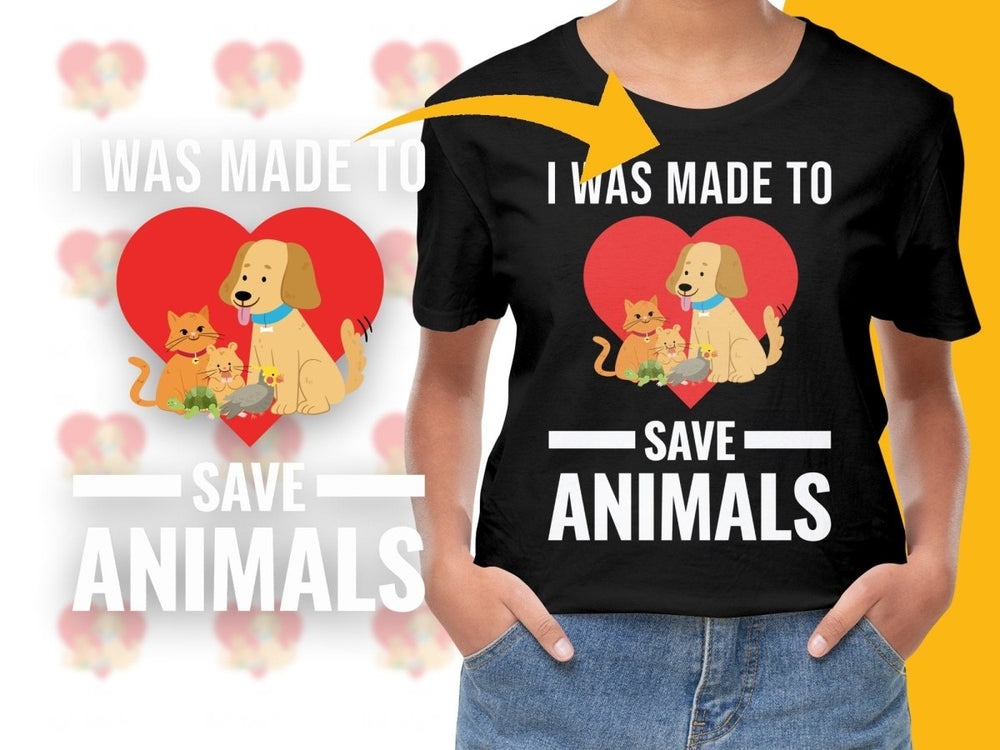 I Was Made to Save Animals Heart Dog Cat PNG File - Teepew