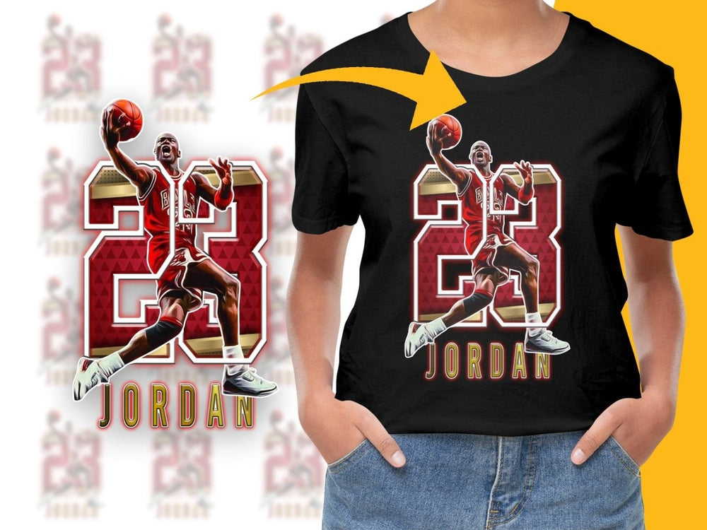 Iconic 23 Michael Jordan Basketball Jump Legend Bootleg PNG File - Teepew