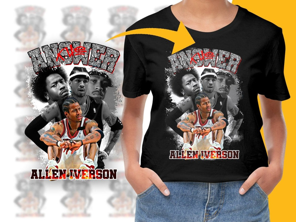Iconic Allen Iverson Basketball Player Bootleg PNG File - Teepew