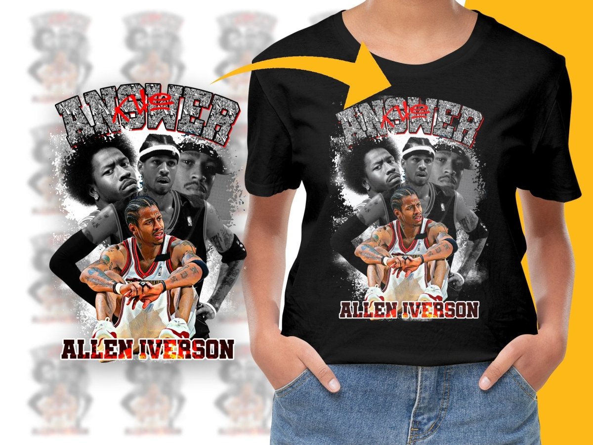 Iconic Allen Iverson Basketball Player Bootleg PNG File - Teepew