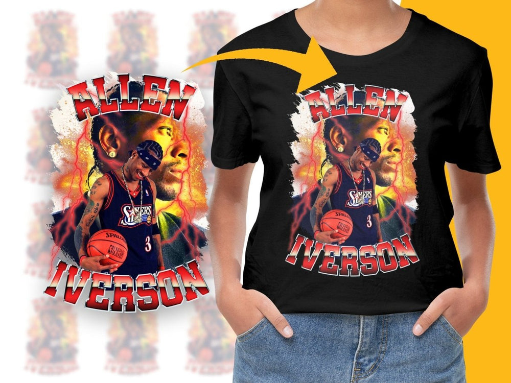 Iconic Allen Iverson Basketball Star Bootleg PNG File - Teepew