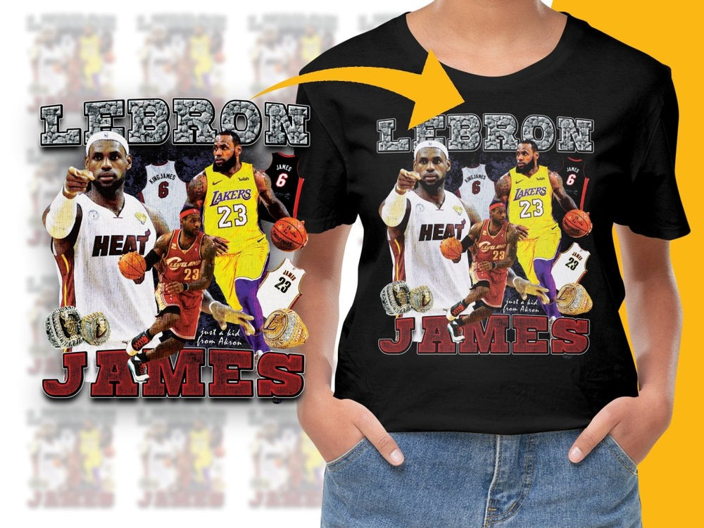 Iconic Basketball Legend LeBron James Graphic PNG File - Teepew