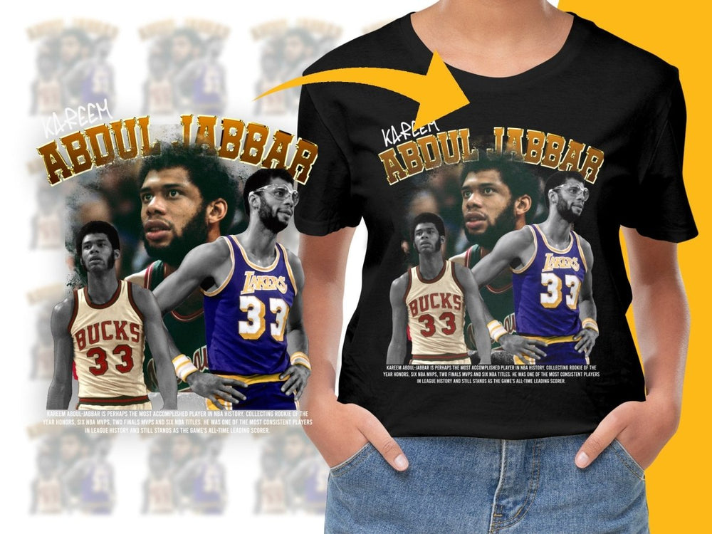Iconic Basketball Legends Kareem Abdul - Jabbar Los Angeles Lakers Bootleg PNG File - Teepew