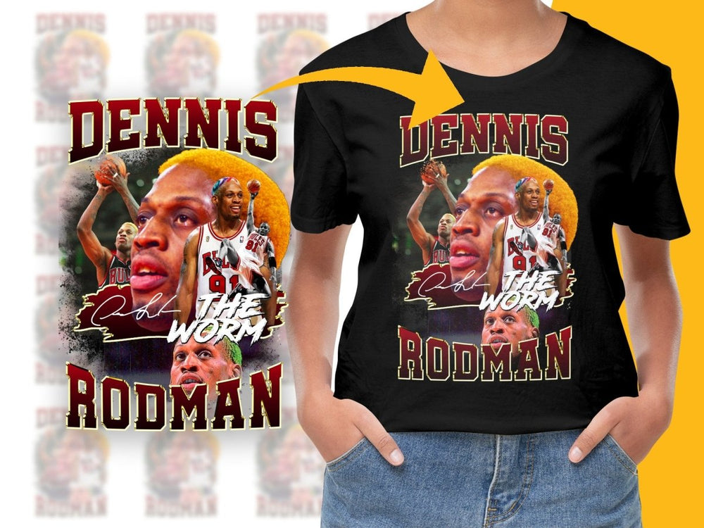 Iconic Dennis Rodman The Worm Basketball Star Bootleg PNG File - Teepew
