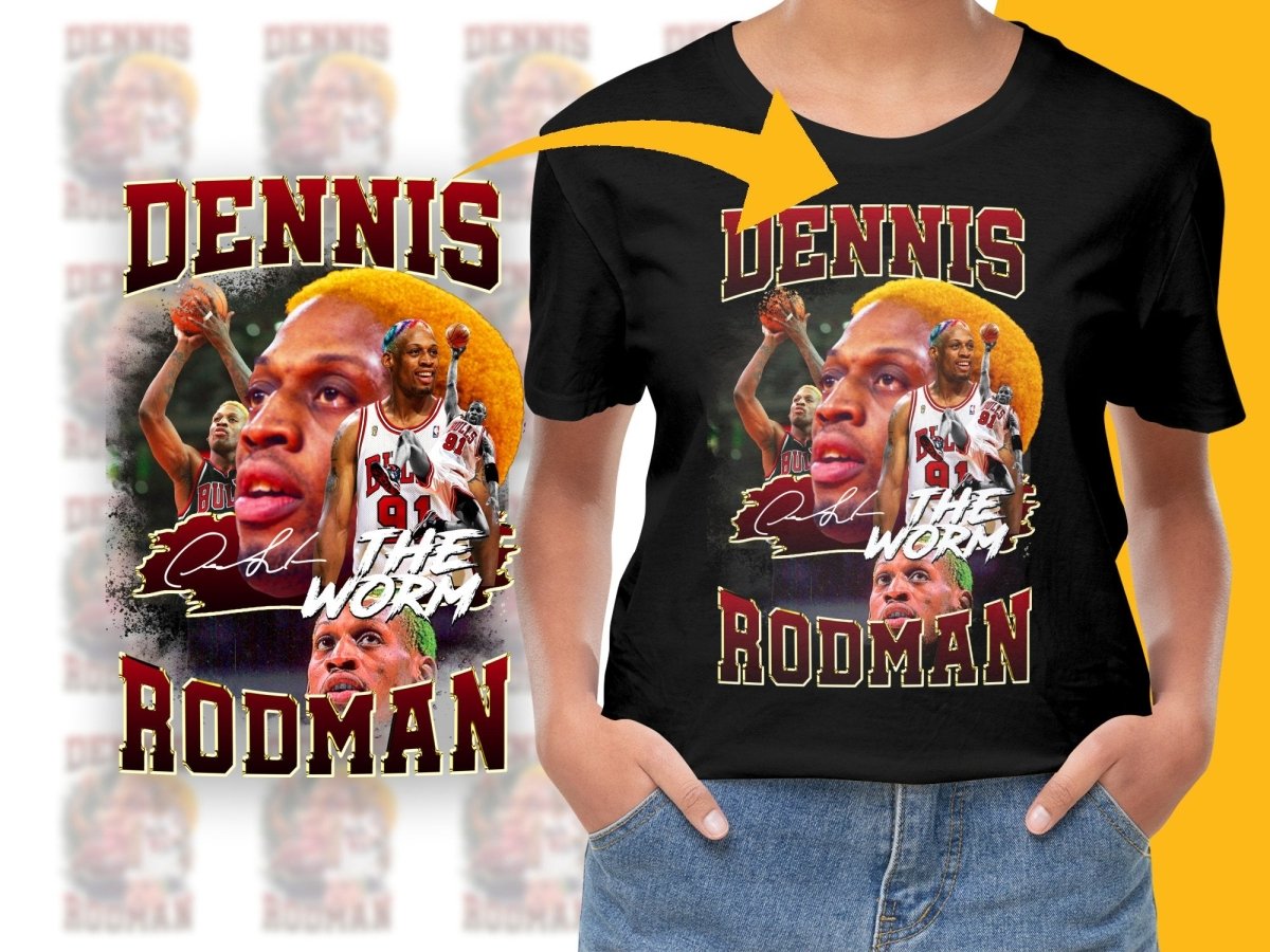 Iconic Dennis Rodman The Worm Basketball Star Bootleg PNG File - Teepew