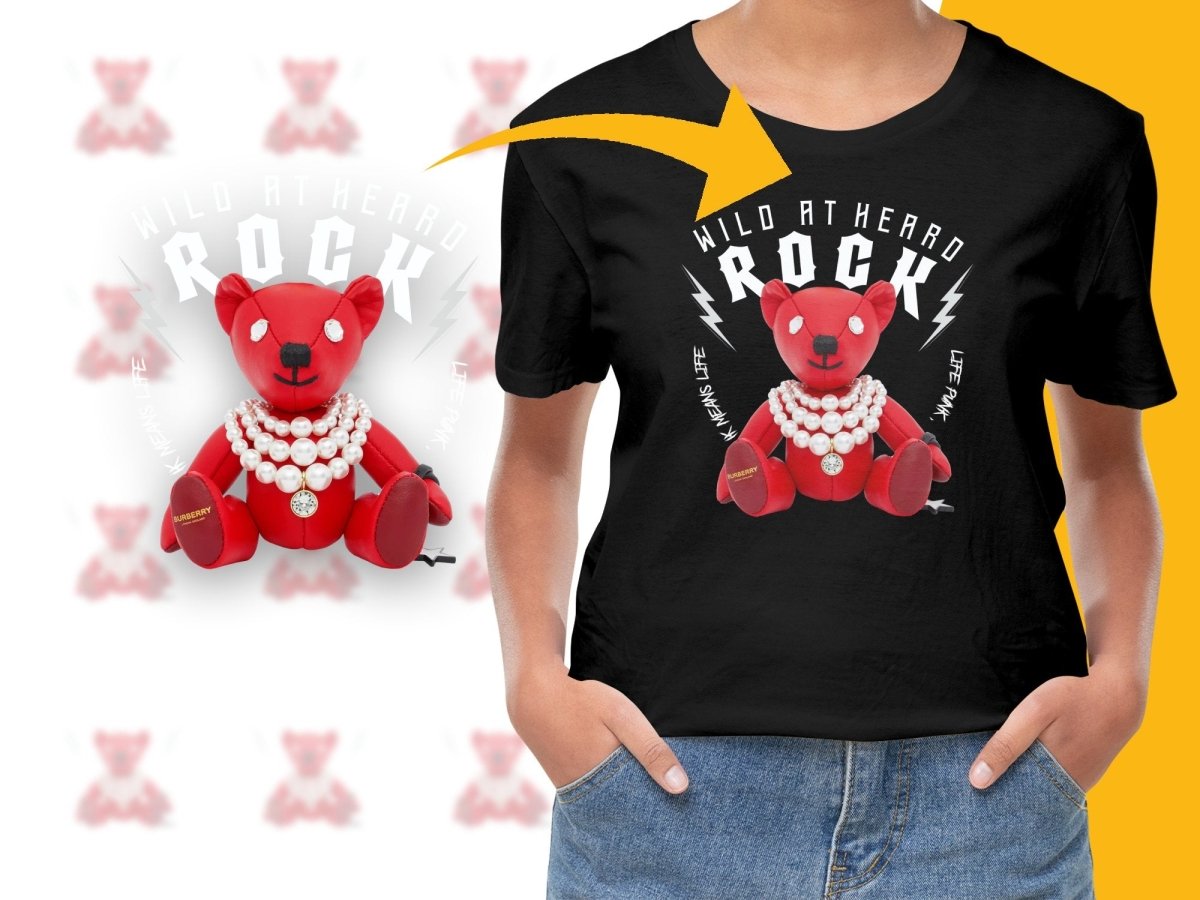Iconic Designer Teddy Bear with Unique Jewelry Prints PNG File - Teepew