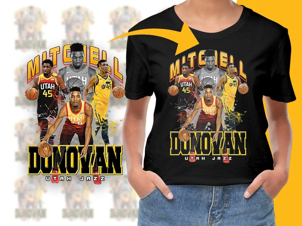 Iconic Donovan Mitchell Utah Jazz Basketball Star Bootleg PNG File - Teepew