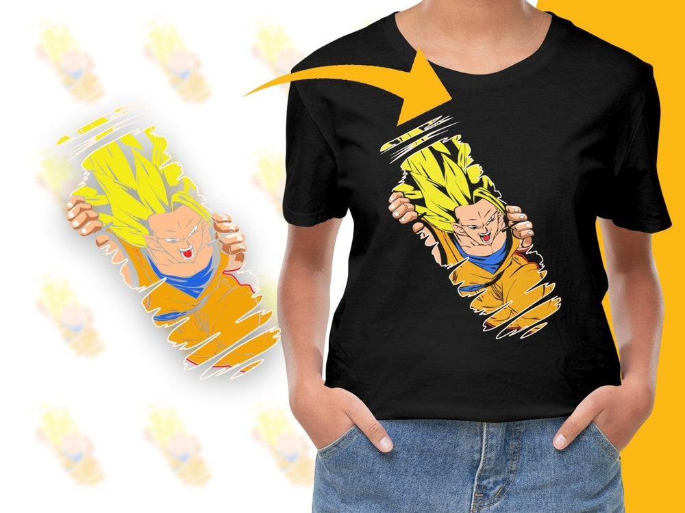 Iconic Dragon Ball Z Super Saiyan Goku Graphic PNG File - Teepew