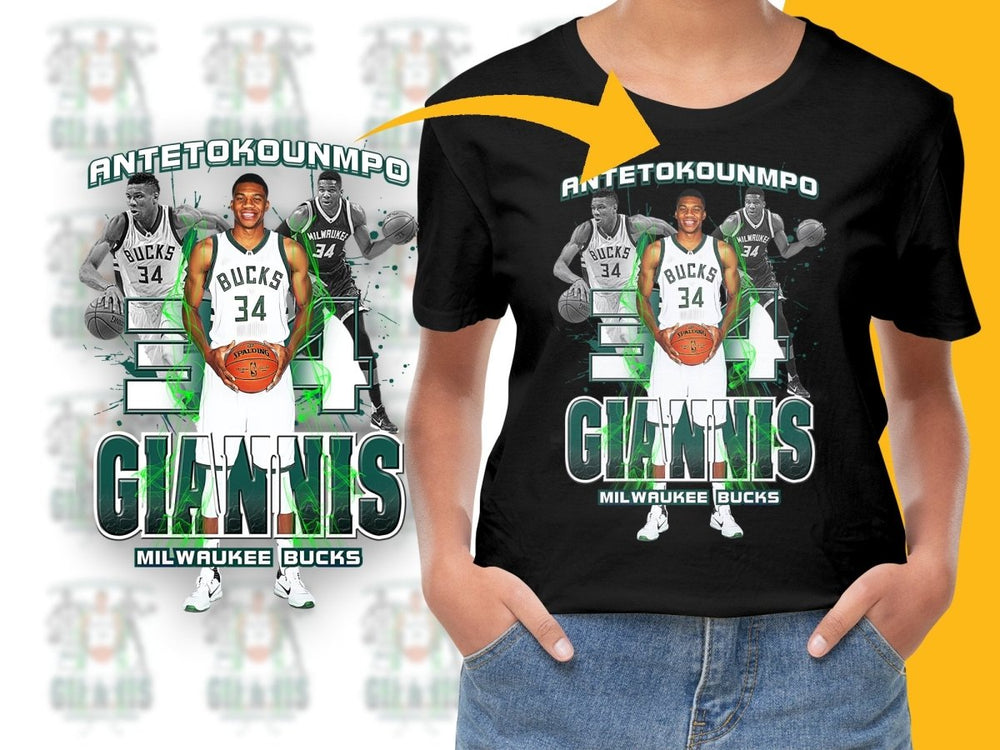 Iconic Giannis Antetokounmpo Milwaukee Bucks Bootleg PNG File - Teepew