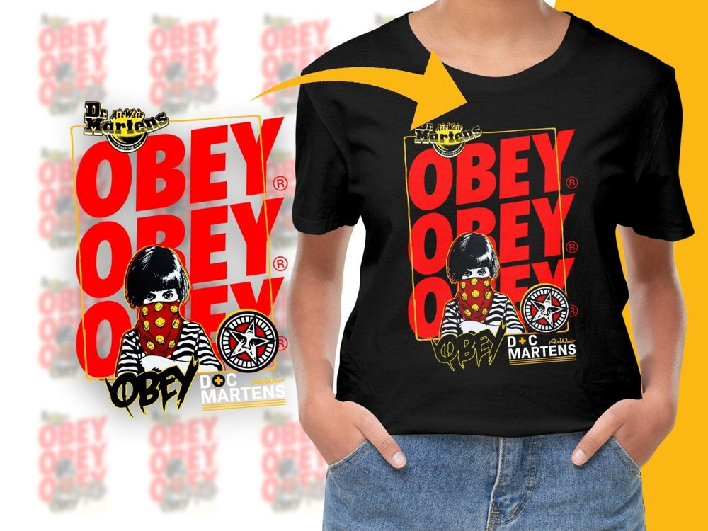 Iconic Graphic Obey PNG File with Smiling Face Design - Teepew
