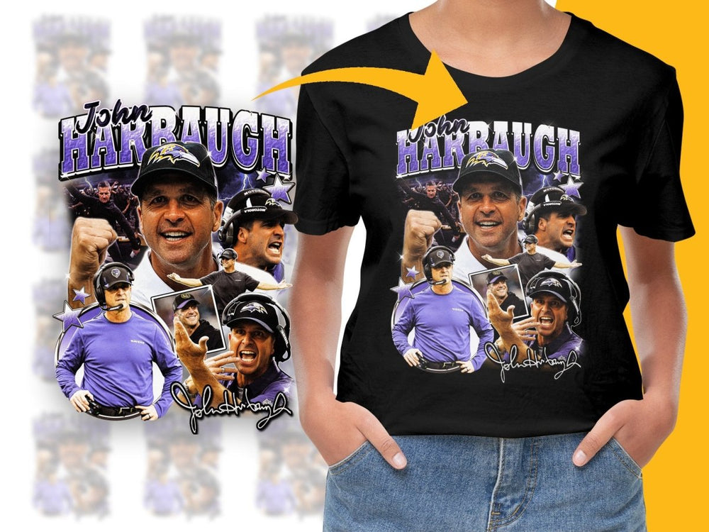 Iconic John Harbaugh Bootleg Fan Art Graphic PNG File - Teepew