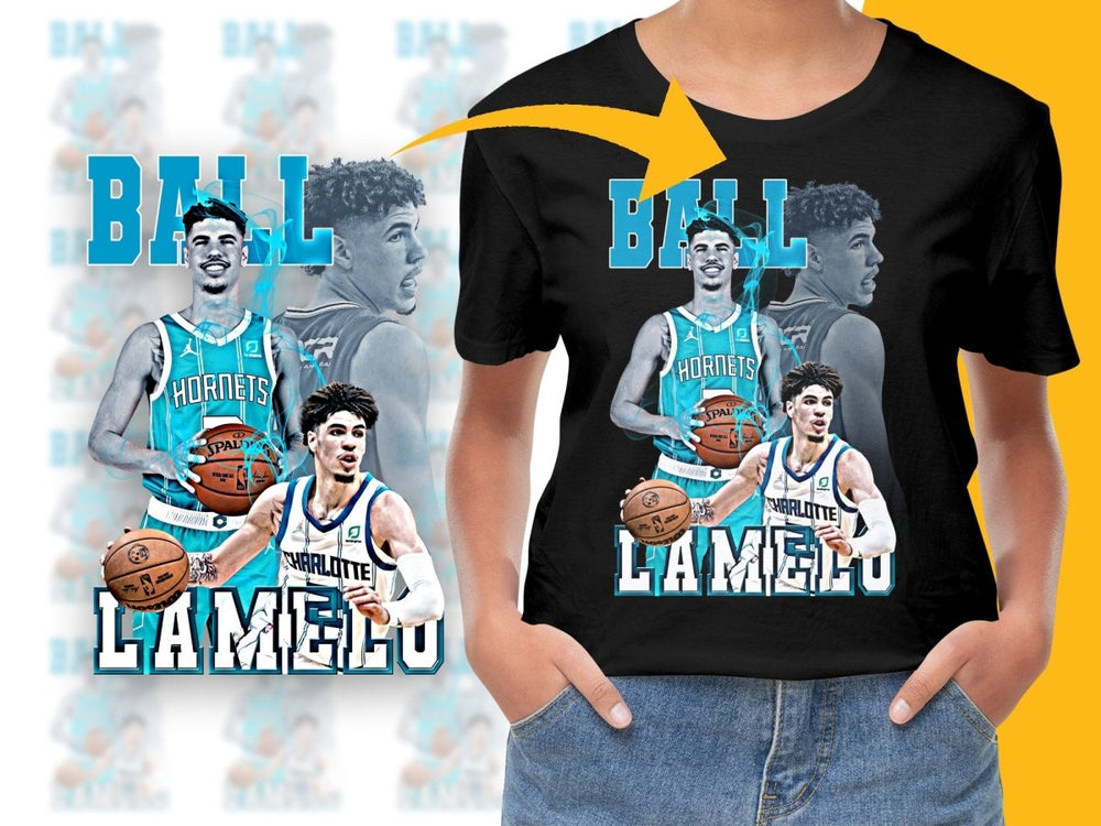 Iconic Lamelo Ball Charlotte Hornets Basketball Player Bootleg PNG File - Teepew