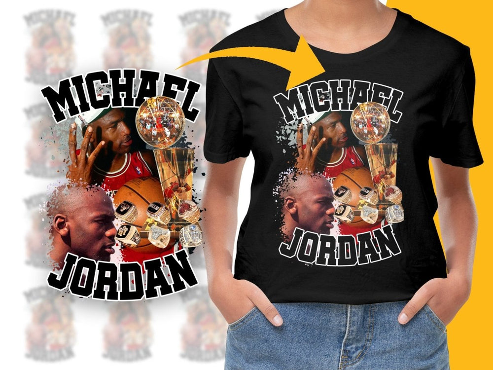 Iconic Michael Jordan Basketball Legend Bootleg PNG File - Teepew