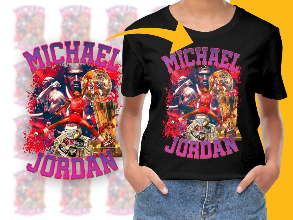 Iconic Michael Jordan Basketball Star Bootleg PNG File - Teepew