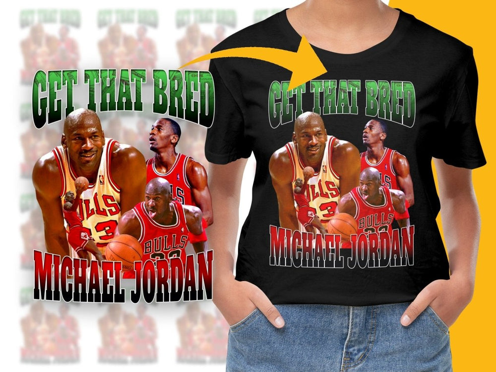 Iconic Michael Jordan Bulls Get That Bred PNG File - Teepew