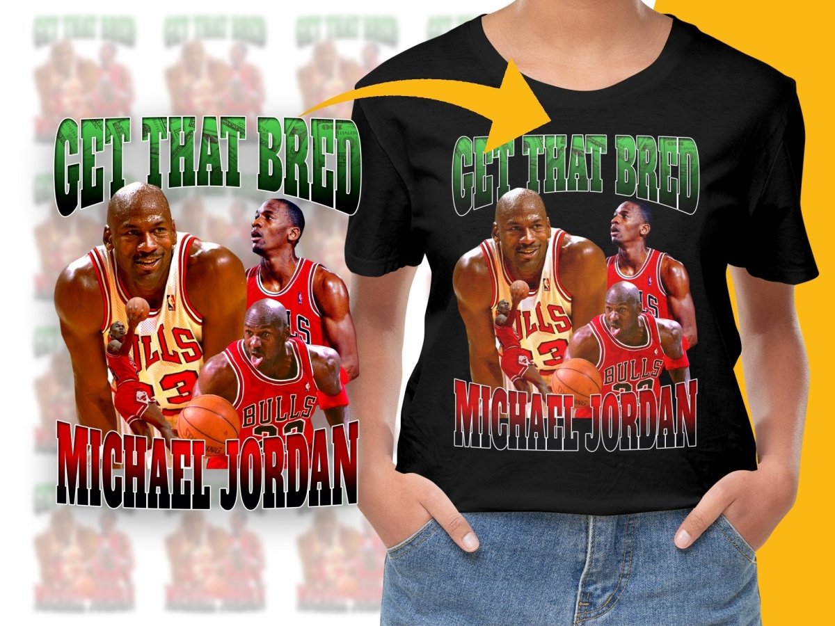 Iconic Michael Jordan Bulls Get That Bred PNG File - Teepew
