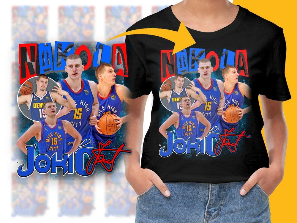 Iconic Nikola Jokić Basketball Superstar Signed Bootleg PNG File - Teepew