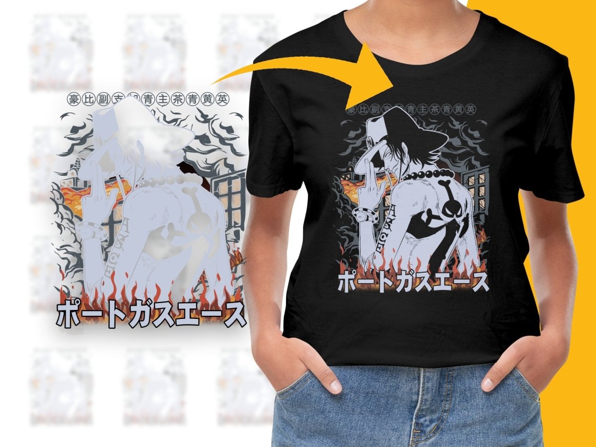 Iconic Portgas D Ace Anime Graphic Art PNG File - Teepew