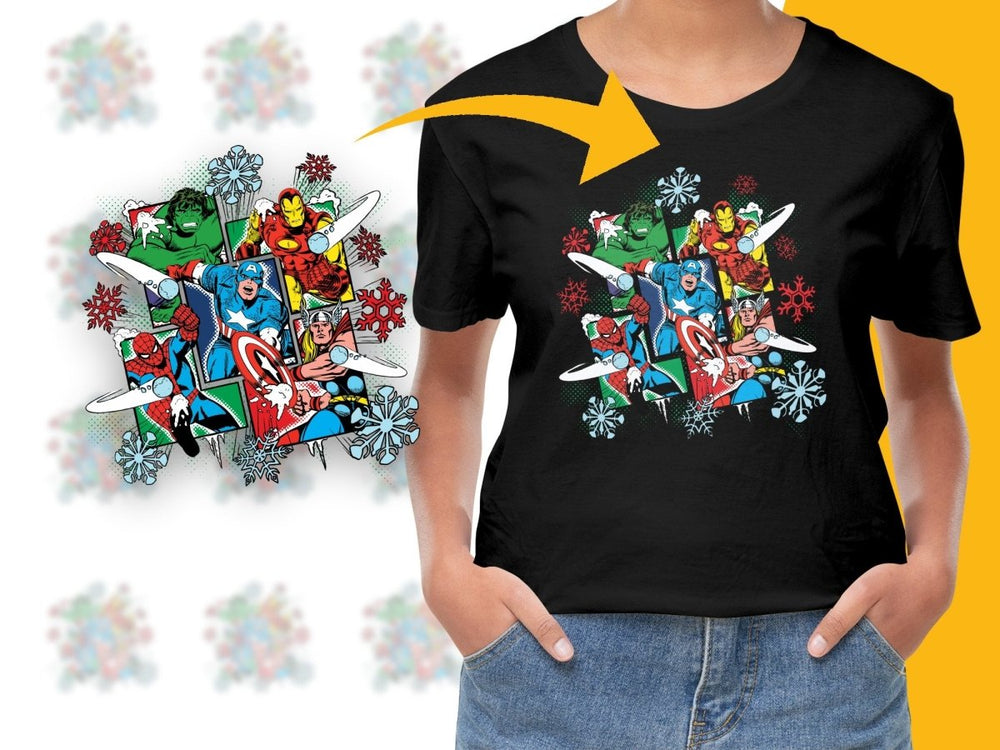 Iconic Superhero Illustration Art Marvel Poster Characters Digital - Teepew