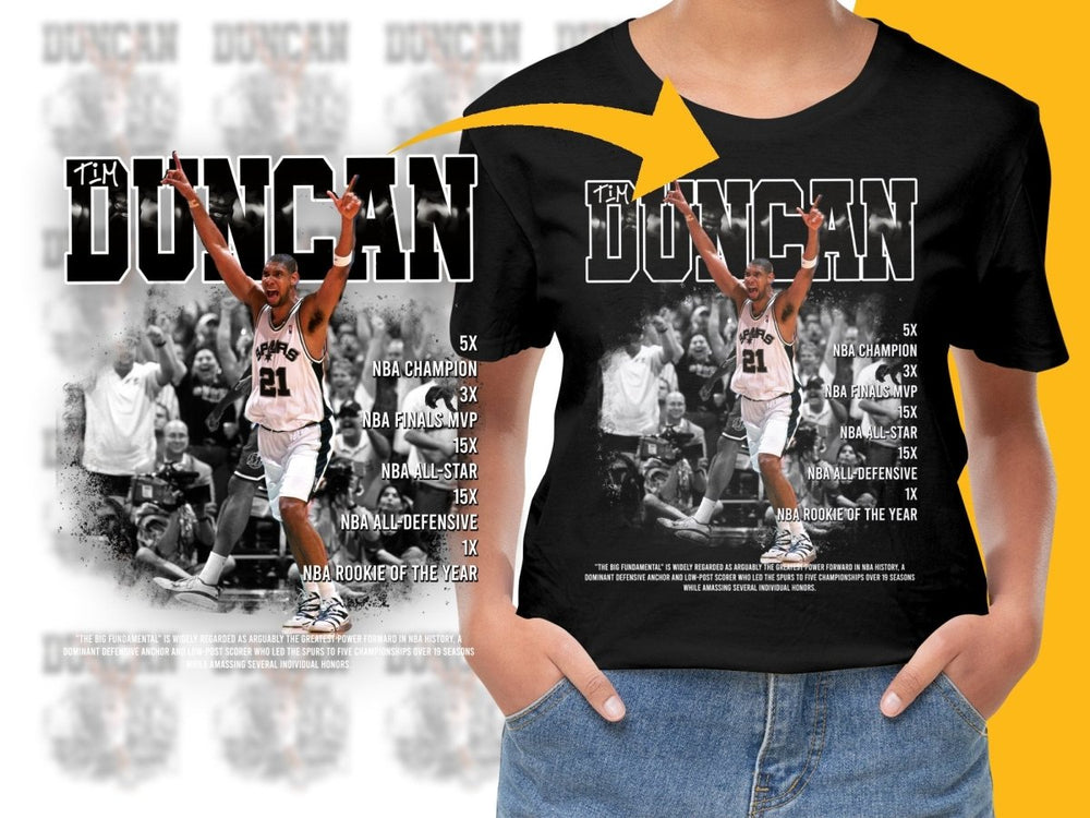Iconic Tim Duncan Basketball Legend Bootleg PNG File - Teepew