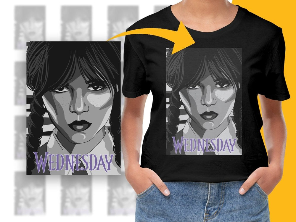 Iconic Wednesday Addams Character Graphic PNG File - Teepew