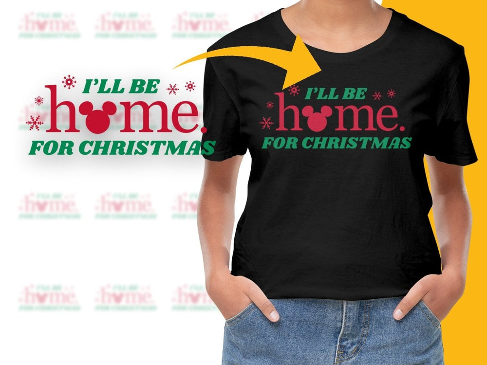 I'll Be Home for Christmas Mickey Mouse PNG File - Teepew