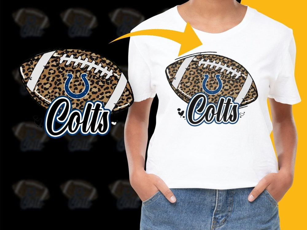 Indianapolis Colts Graphic Leopard Print Fan PNG File - Teepew