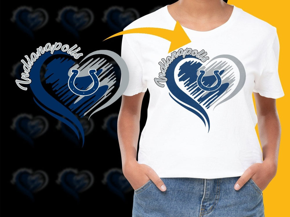 Indianapolis Colts Heart Themed Graphic PNG File - Teepew