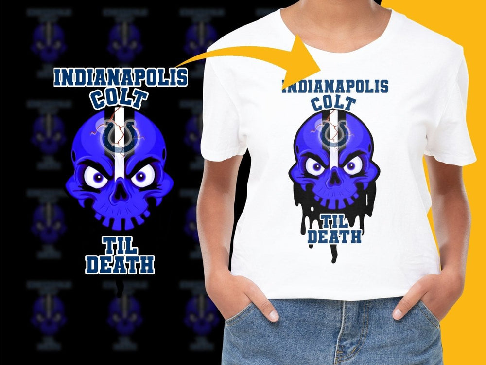 Indianapolis Colts Til Death Skull Graphic PNG File - Teepew