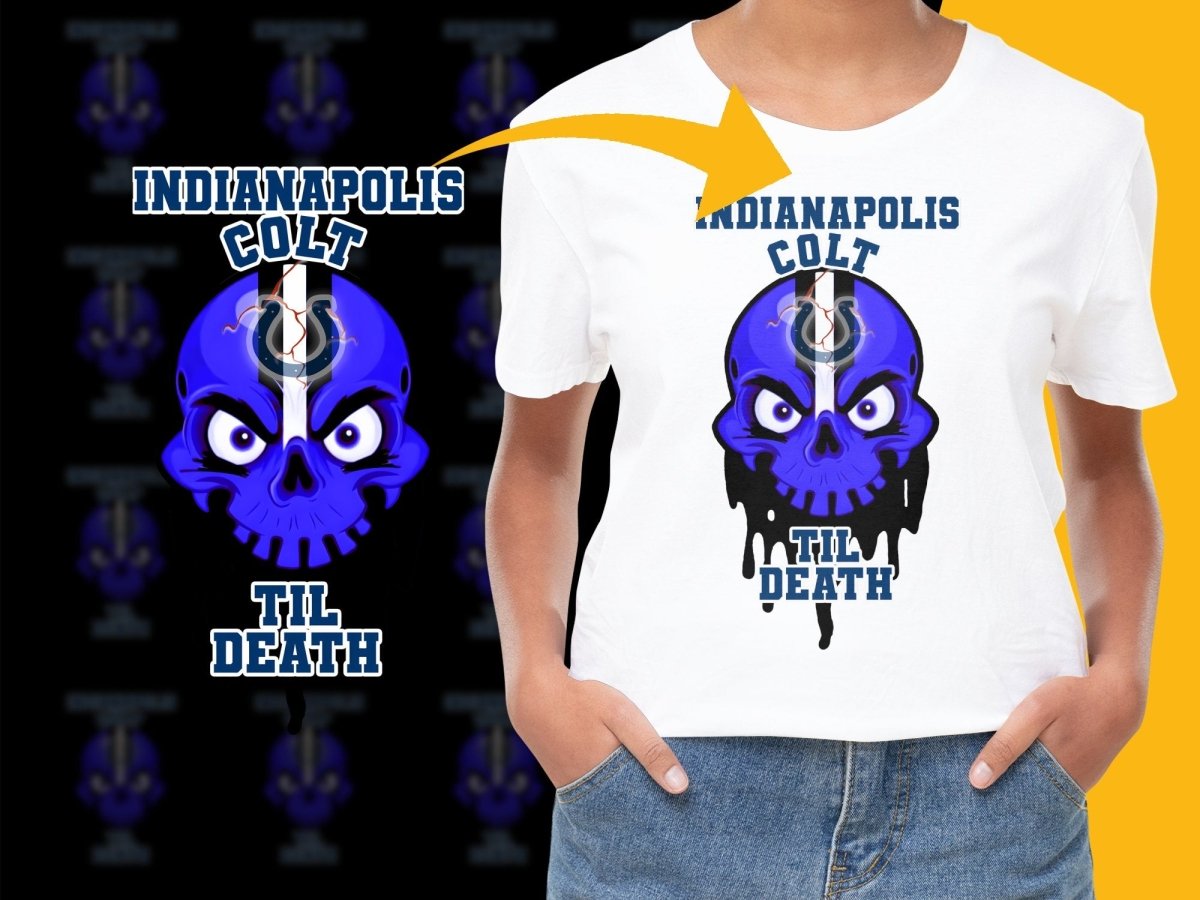 Indianapolis Colts Til Death Skull Graphic PNG File - Teepew