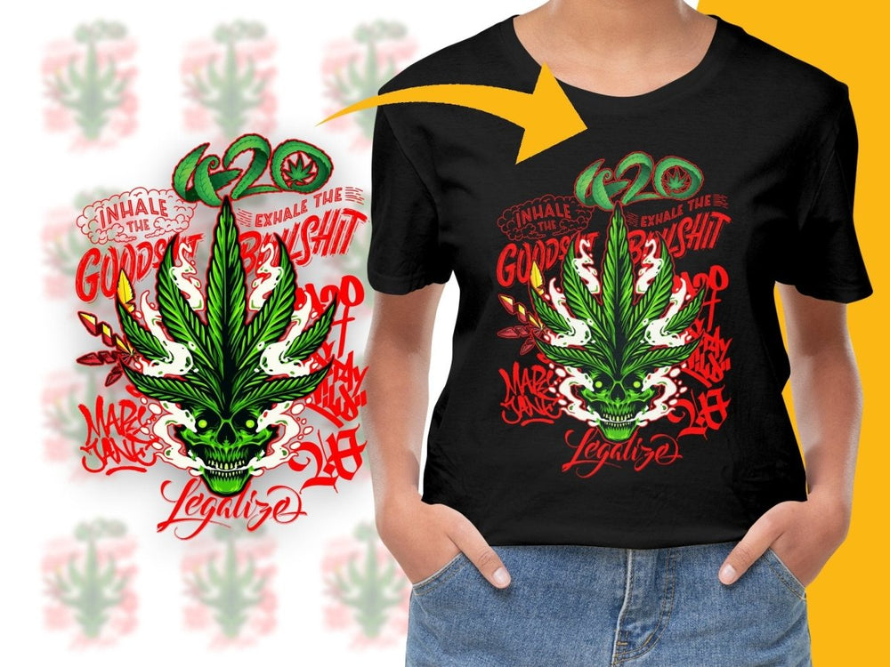 Inhale Exhale Good Shit Weed Skull Graphic PNG File - Teepew