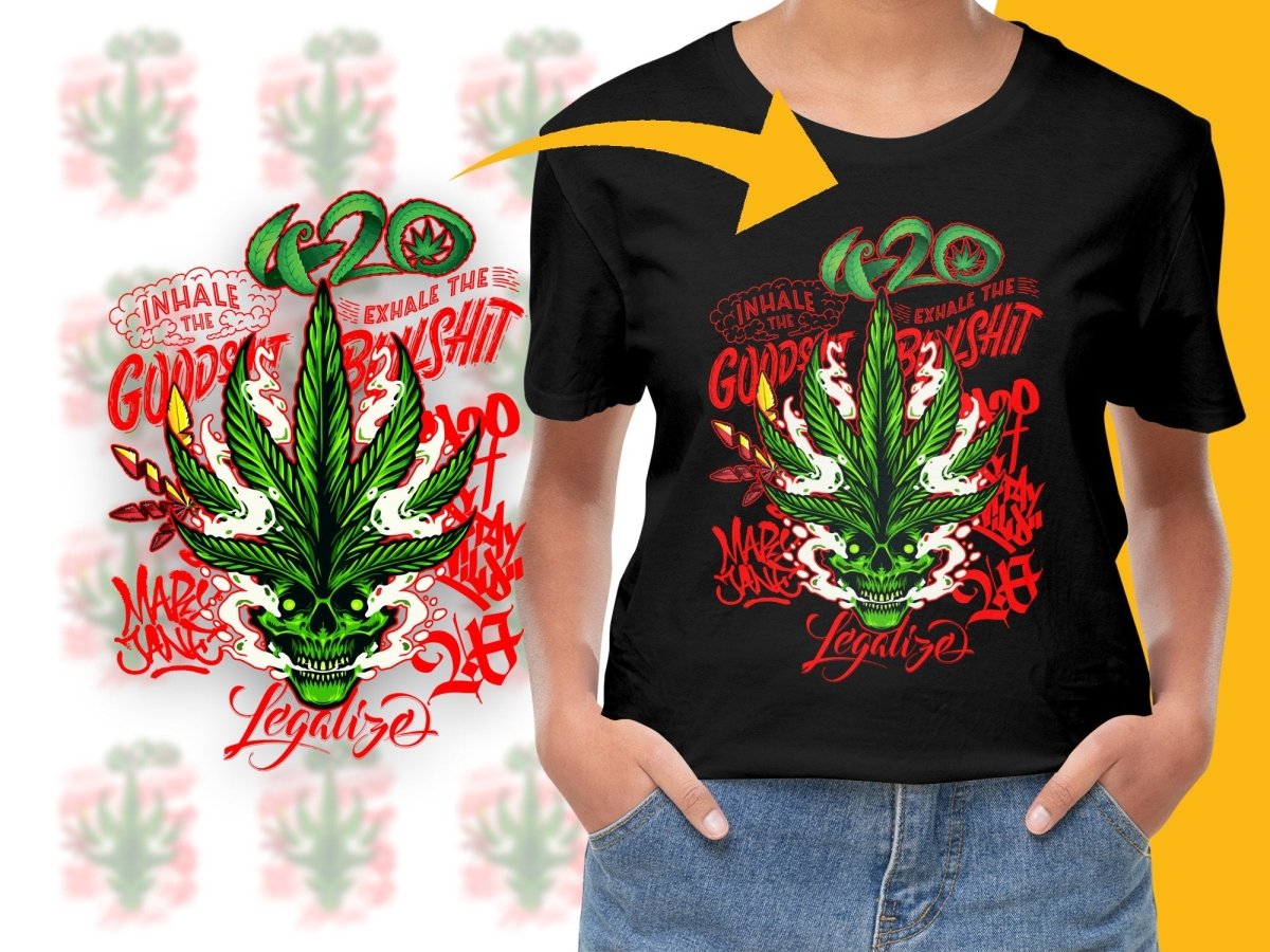 Inhale Exhale Good Shit Weed Skull Graphic PNG File - Teepew