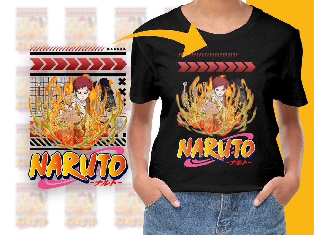 Intense Gaara Design Anime Fire Fusion Graphic PNG File - Teepew