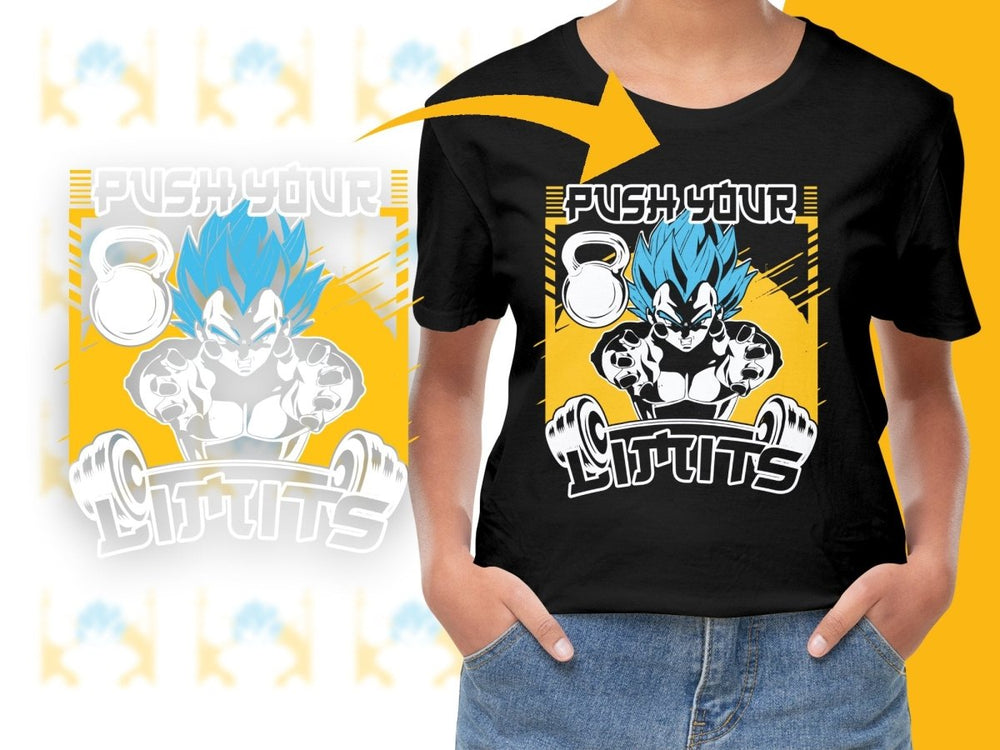 Intense Vegeta Push Your Limits Motivational PNG File - Teepew