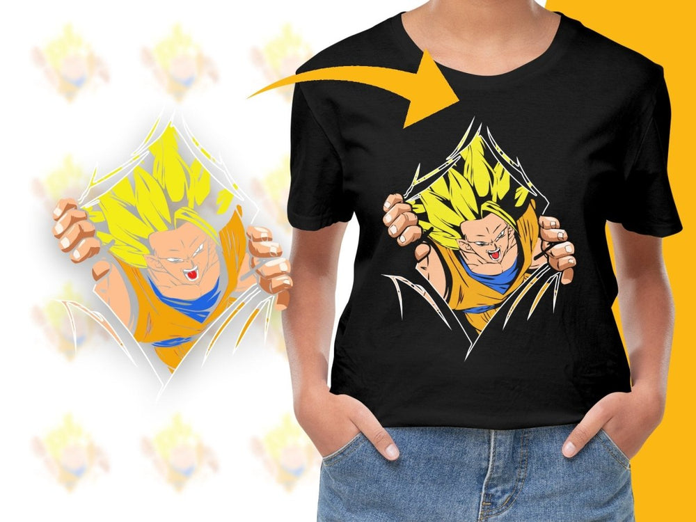 Intense Yellow Haired Fighter Graphic PNG File - Teepew
