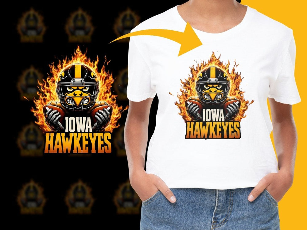 Iowa Hawkeyes Fiery Football Mascot PNG File - Teepew
