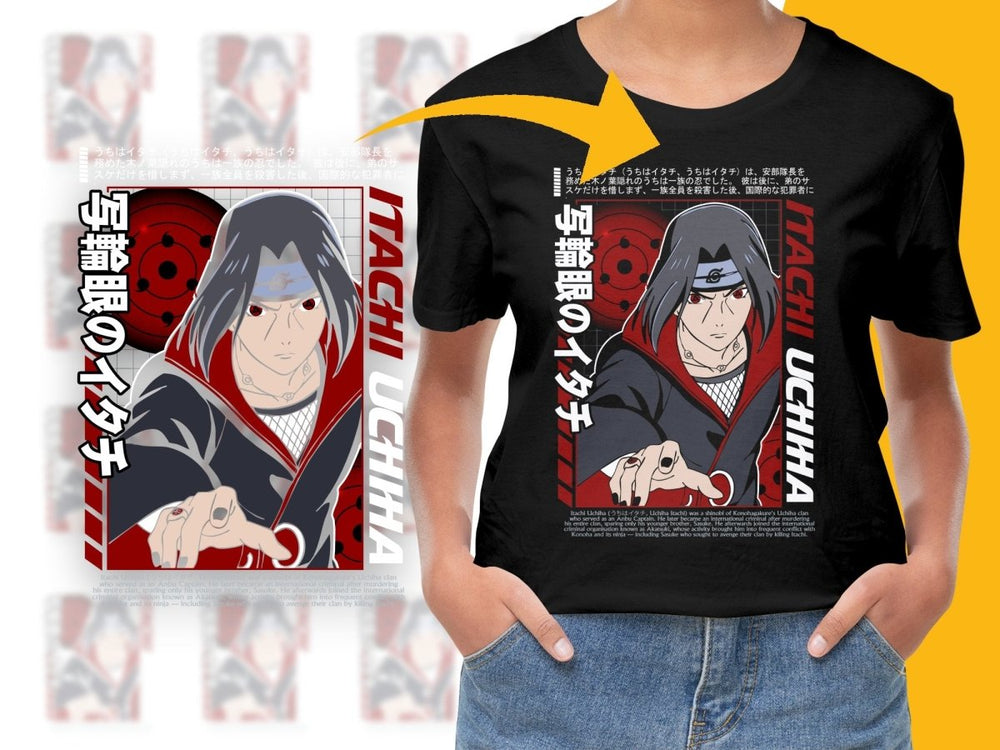 Itachi Anime Character Design Red and White Graphic PNG File - Teepew